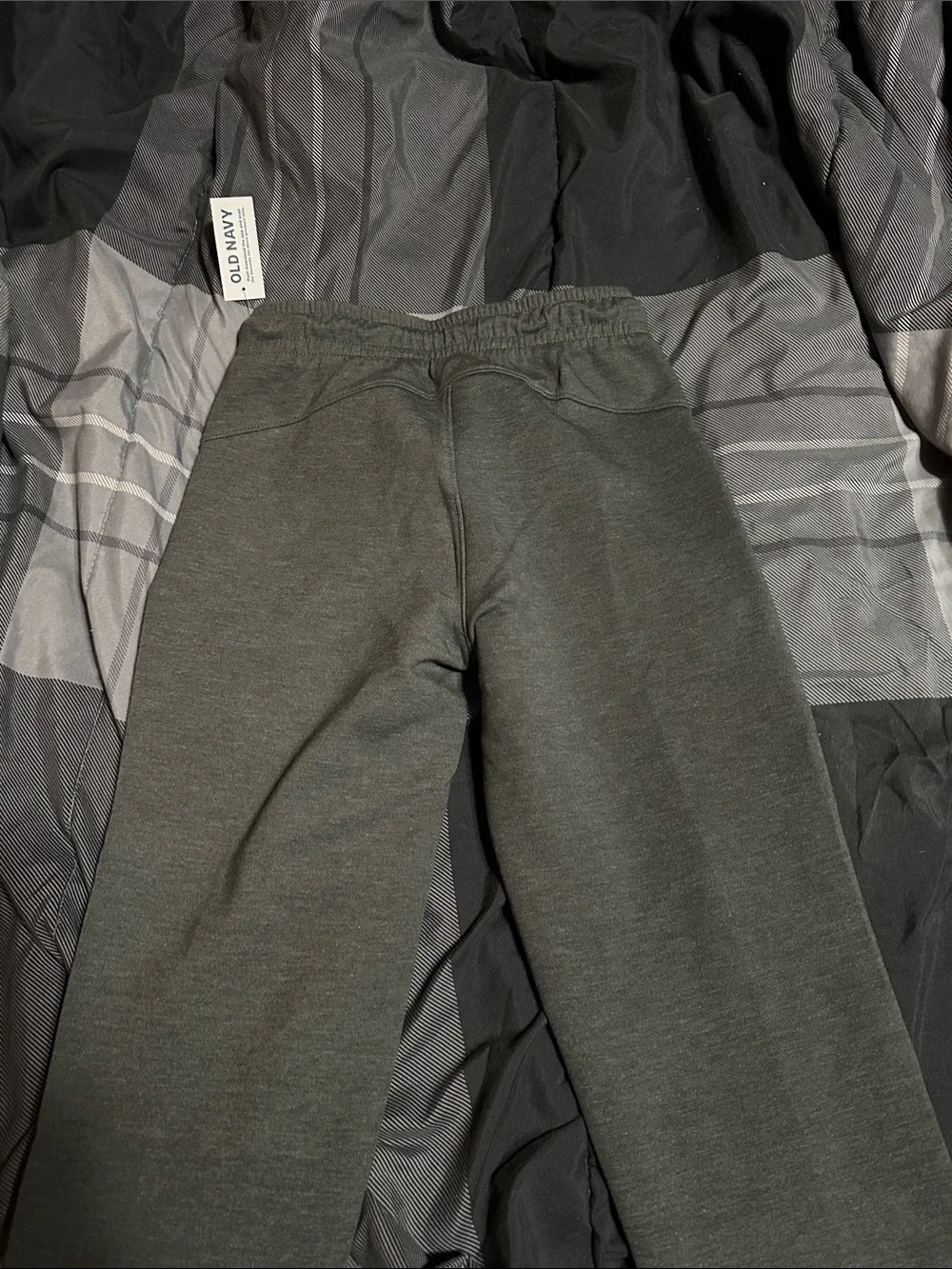 Boys Charcoal Gray & black Active Jogger Pants - Drawstring Waist Old Navy NWT